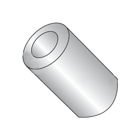 Round Spacer, #8 Screw Size, Plain Stainless Steel, 13/16 In Overall Lg, 0.166 In Inside Dia